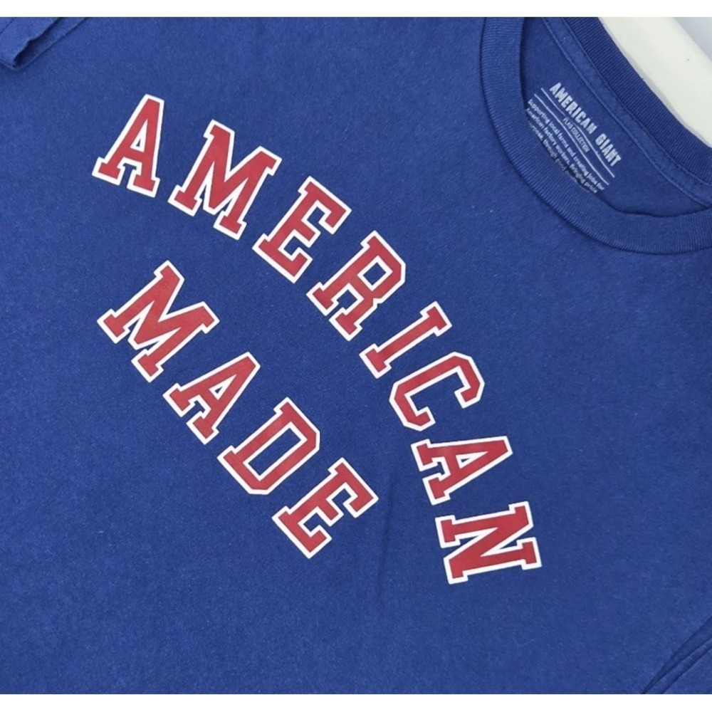 American Giant Shirt Mens XL Flag Collection USA American Made Tee Blue‎